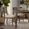 Armless Dining Chair With Cane Back Fabric (Set of 2) - Brown - Image 5