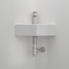 Triangle Porcelain Wall Mount Vessel Sink With Single Faucet Hole & Overflow - White - Image 6