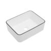 Modern European Style Ceramic Rectangular Vessel Bathroom Sink - White - Image 9