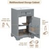 Bathroom Vanity With Ceramic Sink, Soft Close Door, Adjustable Shelf, And Storage Rack - Gray - Image 5