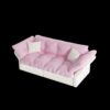 Queen Pull Out Sofa Bed, 3 In 1 Convertible Sleeper Tufted Sofa With 2 Soft Pillows - Pink - Image 10