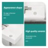 Rectangle Wall Mount Bathroom Sink, Single Faucet Hole - White - Image 6