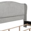 Carmen - King Upholstered Wingback Panel Bed Frame - Silver Gray - Image 6