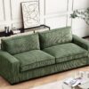 Luxe - Corduroy Sofa With Sleek Design, Spacious And Comfortable 3 Seater Couch - Green - Image 7