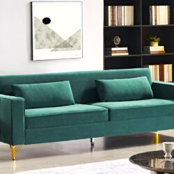 Aesthetic Sofas For Living Room, 3 Seater Couch With Classic Modern Appeal And Luxurious Soft Comfort, Easy To Maintain - Green