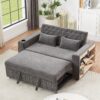 Pull Out Sofa Bed Convertible Couch Loveseat Sofa Modern Sleeper Sofa With Adjustable Backrest For Living Room - Gray - Image 12