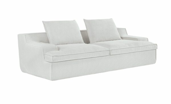 Nimbus - Oversized Full Foam 4 Seater Couch For Living Room Upholstered In Soft Corduroy, Wide Armrests - Ivory