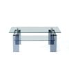 Modern Tempered Glass Coffee Table With 2 Tier Storage And Smoke Legs For Living Room - Transparent - Image 6
