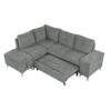 Versatile L Shaped Sofa Bed With Storage, Cup Holders, USB Ports Chenille - Gray - Image 17
