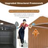 Heavy Duty Storage Shed With Windows, Lockable Door & Ventilation Weatherproof Outdoor Garden Shed - Brown - Image 8