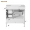 Bathroom Vanity With Sink, Soft Close Door, Built In Shelf Multiple Drawers - White - Image 11