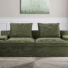 Nimbus - Oversized Full Foam 4 Seater Couch For Living Room Upholstered In Soft Corduroy, Wide Armrests - Green - Image 6