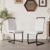 Modern Dining Chairs With High Back Upholstered Design Metal Legs, (Set of 4) - White - Image 10