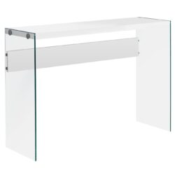 Accent Console Table For Entryway, Glossy Contemporary & Modern - White