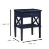 Madison - Nightstand With Full Extension Drawer And Open Shelf - Dark Blue - Image 3