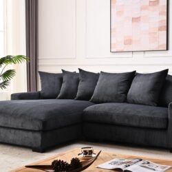 Luxe - Oversized 2 Piece Left Facing Sectional Couches For Living Room, L Shaped Sofa With Chaise - Black