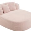 Chaise Lounge Sofa Boneless Couch Sofa Bed With 2 Supportive Pillows - Pink - Image 13