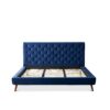 Dillon - Velvet Platform Bed Queen Size - Blue - Image 15