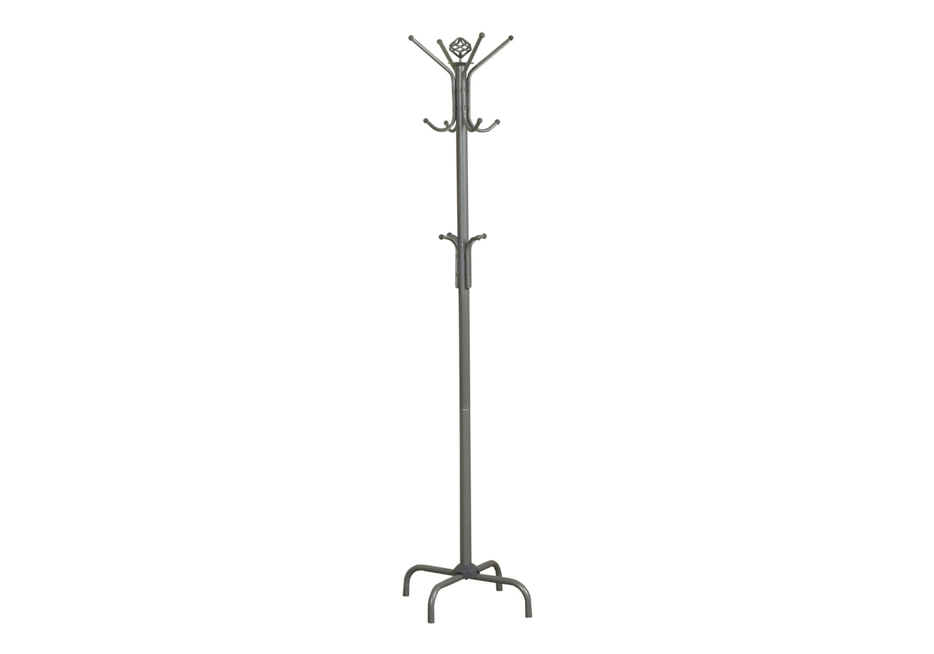 Free Standing Coat Rack 12 Hooks For Entryway - Silver - Image 2