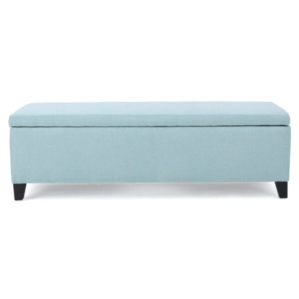 Contemporary Storage Ottoman With Extra Seating Functionality - Light Blue