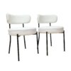 Mid Century Modern White Dining Chair (Set of 4) With Curved Backrest And Metal Legs - White Teddy - Image 20