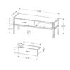 TV Stand, Console, Media Entertainment Center, Storage Drawer, Contemporary & Modern - Gray - Image 11