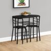 3 Pieces Dining Table Set, Small, Contemporary & Modern - Black - Image 5