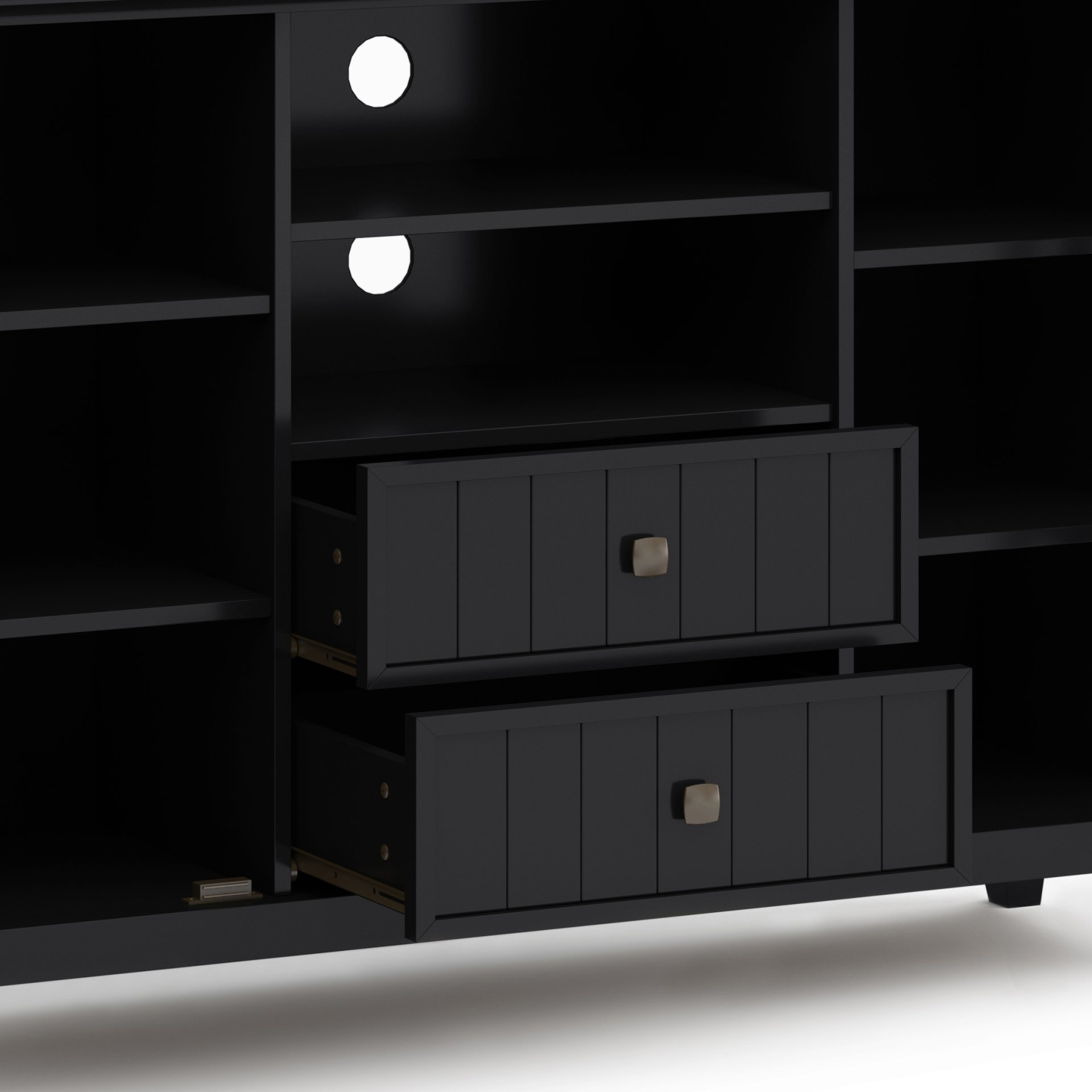 Acadian - Tall TV Media Stand - Black - Image 3