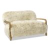 Enchante - Sheepskin Accent Loveseat - Taupe / Natural - Image 15