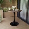 Mid Century Modern Walnut Round Dining Table With Top & Pedestal Base - Walnut / Black - Image 5