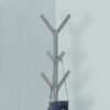 Coat Rack, Hall Tree, Free Standing, 8 Hooks, Entryway, Contemporary & Modern - Silver - Image 3
