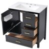 30" Bathroom Vanity With Sink Storage Solutions - Black - Image 16