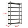 Garage Storage Rack, 6 Story Shelves, Adjustable Partition Storage Unit, Supermarket, Home, Basement Storage Rack - Black - Image 3