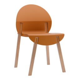 4 Piece Set Of Single Chairs With A Design Combining Modern And Traditional Elements, Durable And Comfortable - Tropical Orange