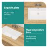 Modern Rectangular Undermount Bathroom Sink With Overflow - White - Image 7
