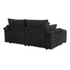 Double Chaise Lounge Set With Reversible Ottoman Soft Corduroy Fabric, Storage Ottomans, USB Port - Black - Image 13