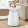 Drum Accent Side Table, Durable Construction - White - Image 8