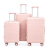 Set 3 Pieces 20" / 24" / 28" Abs Spinner Wheel Luggage, Matching Color, With Combination Lock - Pink - Image 22