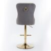 Thick Golden Swivel Velvet Barstools Adjusatble Seat Height From 25-33", Modern Upholstered Bar Stools With Backs Comfortable Tufted For Home Pub And Kitchen Island (Set of 2) - Gray - Image 8