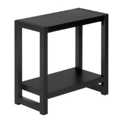 Accent Side Table, Narrow, Small, 2 Tier, Contemporary & Modern - Black