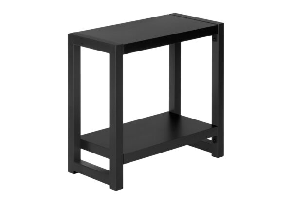 Accent Side Table, Narrow, Small, 2 Tier, Contemporary & Modern - Black