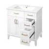 30" Bathroom Vanity With Sink, Soft Close Storage Cabinet - White - Image 13