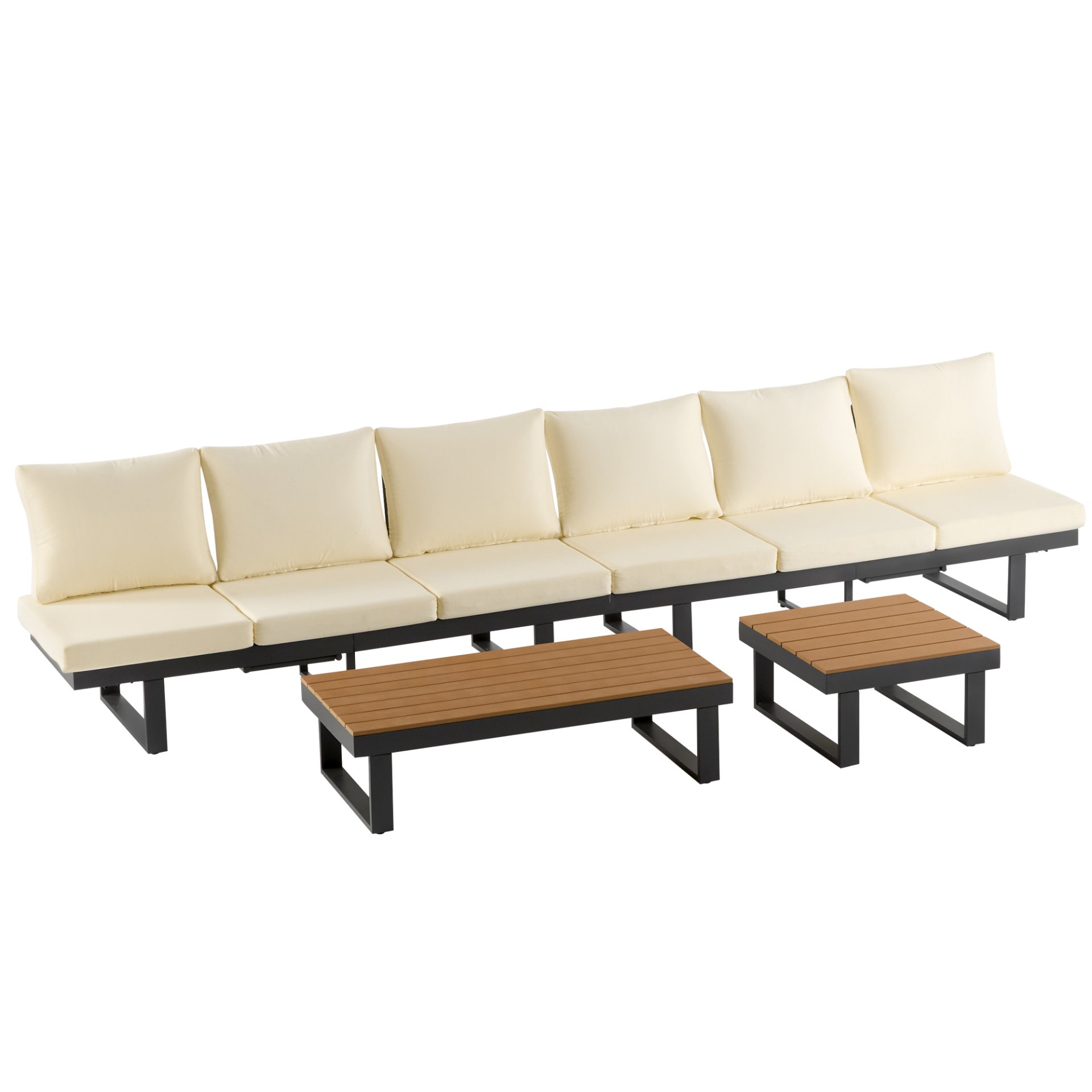 Outdoor Sectional Sofa Set With Adjustable Reclining Seats For Backyard - Beige - Image 20