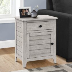 Accent Nightstand, Storage Drawer, Transitional - Gray Wash
