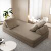 Multifunctional Convertible Sofa Bed With 2 Tumbler Backrests And 2 Pillows, Diy Modern Upholstered Couch - Camel - Image 12