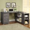 L Shape 60" Computer Desk With Multiple Storage And Built In File Cabinet - Gray - Image 2