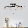 6 Light Crystal Ceiling Light For Dining Room, Modern Ceiling Lamp With Light Fixture For Farmhouse Entryway Living Room (6*G9 Bulbs Included) - Matte Black - Image 6