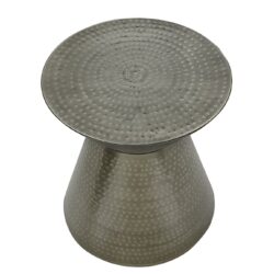 Drum Accent Side Table, Contemporary & Modern - Silver
