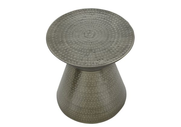 Drum Accent Side Table, Contemporary & Modern - Silver