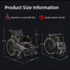 Lightweight Wheelchair Foldable 300 Lbs Capacity 24" Tires Adjustable Seat Belt And Anti Backflip Device Safe And Durable Transport Chair For And Disabled - Silver - Image 12